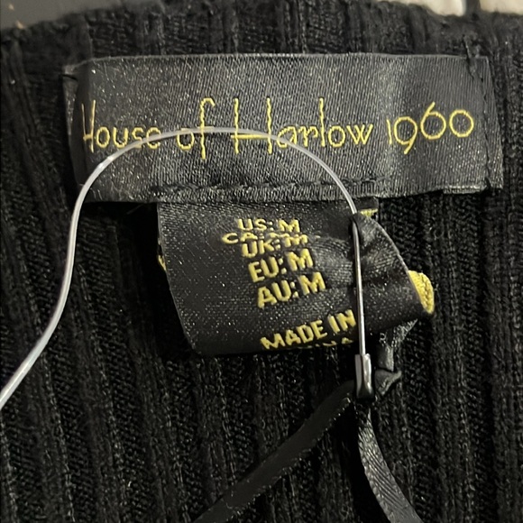 NWT House of Harlow 1960 Women's Rib Knit Bralette Black Top size M - Picture 4 of 7